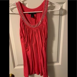 Women’s WHBM Pink Beaded Sleeveless Too - XS